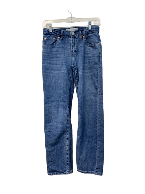 Levis Size 26 Blue Cotton Blend Denim 5 Pocket High Rise Straight Jeans Blue / 26