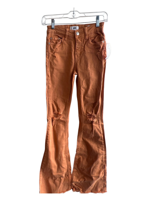 I&M Size 0 Orange Cotton High Rise 5 Pocket distressed Flare Jeans Orange / 0