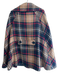 Cejon Brown, Red, & Blue Polyester Blend Plaid Button Front Collar Cape Brown, Red, & Blue / S/M