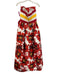 Wayne Clark Size 4 Red, Yellow, White Polyester Strapless Floral Print Gown Red, Yellow, White / 4