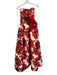 Wayne Clark Size 4 Red, Yellow, White Polyester Strapless Floral Print Gown Red, Yellow, White / 4