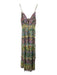 Alice + Olivia Size 2 Purple, Green, Multi Cotton Sleeveless Floral Print Dress Purple, Green, Multi / 2