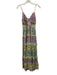 Alice + Olivia Size 2 Purple, Green, Multi Cotton Sleeveless Floral Print Dress Purple, Green, Multi / 2