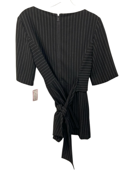 Alice + Olivia Classics Size 4 Black & Gray Polyester & Viscose Pinstripe Romper Black & Gray / 4