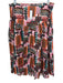 By Anthropologie Size 18 Purple & Multi Cotton Brushstroke Print Wrap Skirt Set Purple & Multi / 18