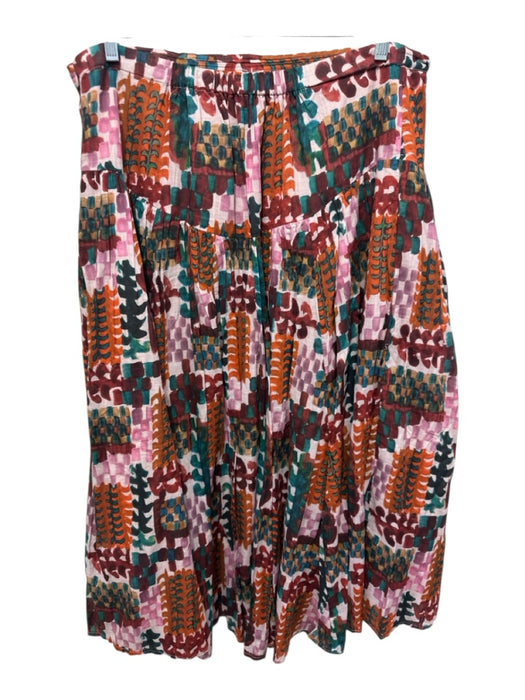 By Anthropologie Size 18 Purple & Multi Cotton Brushstroke Print Wrap Skirt Set Purple & Multi / 18