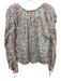 By Anthropologie Size M Orange, White & Blue Cotton Floral Paisley U Neck Top Orange, White & Blue / M