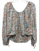 By Anthropologie Size M Orange, White & Blue Cotton Floral Paisley U Neck Top Orange, White & Blue / M
