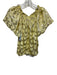 Delfi Collective Size L Yellow & Gold Silk Metallic Thread Off Shoulder Top Yellow & Gold / L