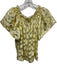Delfi Collective Size L Yellow & Gold Silk Metallic Thread Off Shoulder Top Yellow & Gold / L