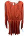 Caballero Size M Orange Viscose Blend Satin Long Balloon Sleeve Dress Orange / M
