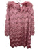 Hutch Size 1X Pink Polyester Chevron Fringe 3/4 Sleeve Keyhole Back Dress Pink / 1X