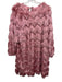 Hutch Size 1X Pink Polyester Chevron Fringe 3/4 Sleeve Keyhole Back Dress Pink / 1X