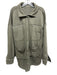 Free People Size L Army Green Cotton Blend Boucle Button Front Collared Jacket Army Green / L