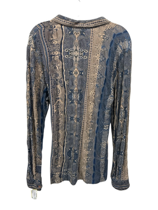 Coogi AS IS Size M Blue & Multi All Over Print Button Down Long Sleeve Shirt Blue & Multi / M
