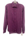 Etro Size 39 Purple Linen Paisley Button up Men's Long Sleeve Shirt Purple / 39