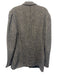 Zegna Tan & Blue Cotton Blend Herringbone 3 button Men's Blazer Tan & Blue / 52