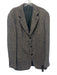 Zegna Tan & Blue Cotton Blend Herringbone 3 button Men's Blazer Tan & Blue / 52
