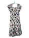 Tory Burch Size L White Red blue & Yellow Cotton Floral Off Shoulder Maxi Dress White Red blue & Yellow / L