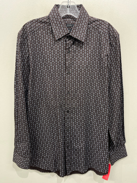 Gucci Size 16 Brown Cotton Horsebit Button Up Men's Long Sleeve Shirt