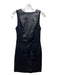 Theory Size 2 Black Polyester Blend Leather Fabric Block Sleeveless Dress Black / 2