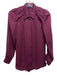 Gucci Size 38 Burgundy Silk Button Down Sheer Long Sleeve Top Burgundy / 38