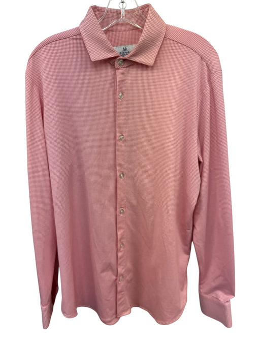 Mizzen + Main Size M Pink Synthetic Plaid Button Up Athleisure Long Sleeve Shirt Pink / M
