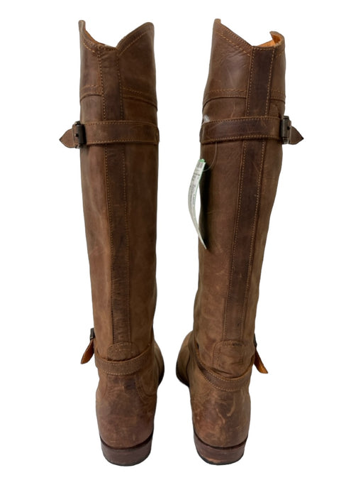 Frye Shoe Size 7 Tan Leather Knee High Almond Toe Buckle Boots Tan / 7