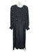 Rixo Size S Black & White Silk Polka Dots Pleated Slit Dress Black & White / S