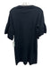 See By Chloe Size S Black & Navy Cotton Crew Neck Ruffle Detail Crewneck Dress Black & Navy / S