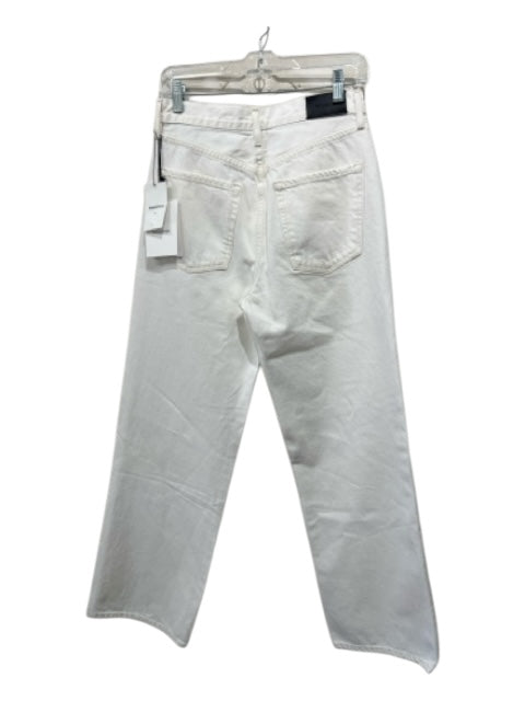 GOLDSIGN Size 26 White Cotton Zip Fly High Rise Jeans White / 26
