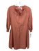 See By Chloe Size XS/36 Burnt Orange Cotton 1/2 Sleeve Eyelet Neck Tie Dress Burnt Orange / XS/36