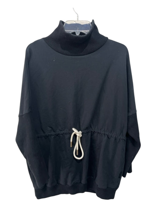 Varley Size XS Black Cotton Long Sleeve Turtle Neck Tie Waist Sweater Black / XS