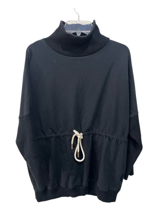 Varley Size XS Black Cotton Long Sleeve Turtle Neck Tie Waist Sweater Black / XS