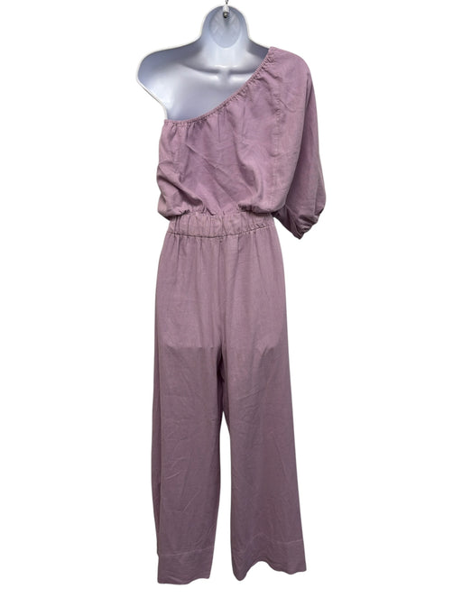 Stateside Size S/XS Lavender Purple Linen & Rayon One Short Sleeve Pant Set Lavender Purple / S/XS