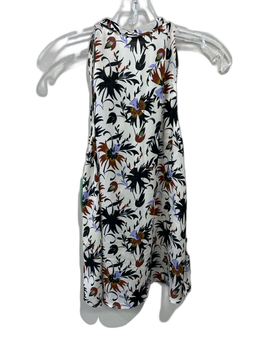 A.L.C. Size 4 Black, Brown, Purple Silk Sleeveless Floral Print V Neck Top Black, Brown, Purple / 4