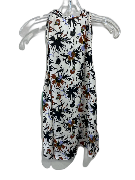 A.L.C. Size 4 Black, Brown, Purple Silk Sleeveless Floral Print V Neck Top Black, Brown, Purple / 4