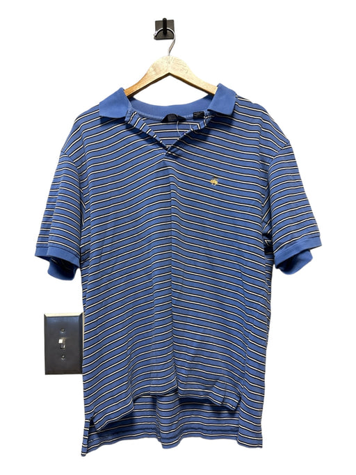Brooks Brothers Size XL Blue, Black & White Cotton Striped Quarter Button Shirt XL