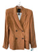 Smythe Size 6 Camel Brown Rayon Blazer Shoulder Pads Button Front Jacket Camel Brown / 6