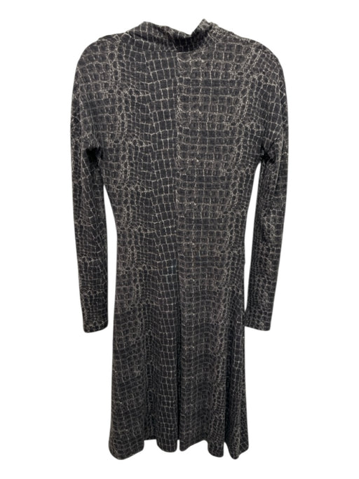 Max Mara Size 38 Black Wool & Poliamide All Over Print Dress Black / 38