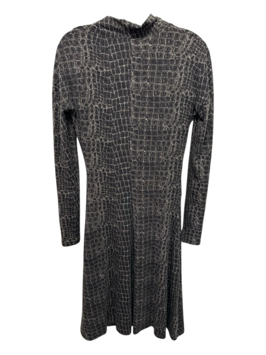 Max Mara Size 38 Black Wool & Poliamide All Over Print Dress Black / 38