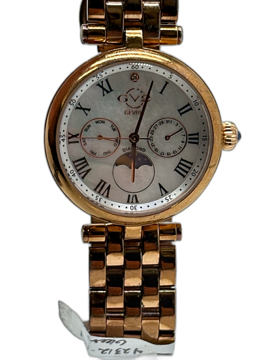Gevril Gold & Pearlescent Stainless steel Mother of Pearl Analog Watches Gold & Pearlescent
