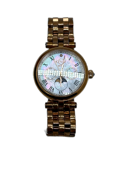 Gevril Gold & Pearlescent Stainless steel Mother of Pearl Analog Watches Gold & Pearlescent