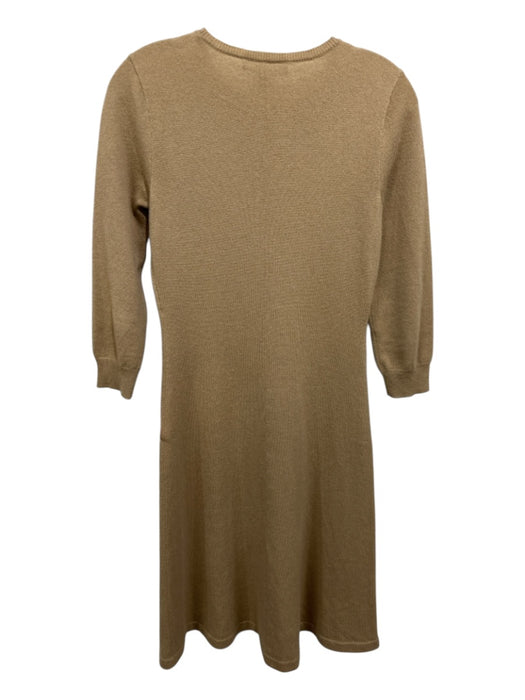 Ralph Lauren Black Size M Camel Tan Cashmere Knit 3/4 Sleeve Crew Neck Dress Camel Tan / M