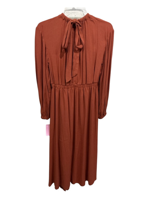 Ulla Johnson Size XS Terra Cotta Orange Viscose & Polyester Long Sleeve Dress Terra Cotta Orange / XS
