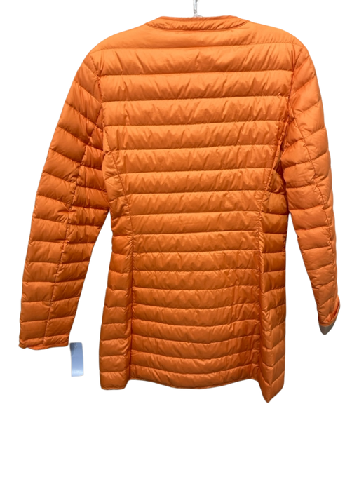 Gimo's Size 44 Orange Polyester Blend Down Fill Snap Button Front Long Jacket Orange / 44