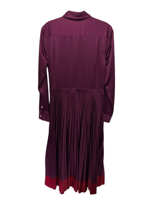 Polo Ralph Lauren Size S / 6 Burgundy & Red Polyester Satin Long Sleeve Dress Burgundy & Red / S / 6
