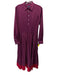 Polo Ralph Lauren Size S / 6 Burgundy & Red Polyester Satin Long Sleeve Dress Burgundy & Red / S / 6