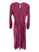 Banjanan Size XS Pink, Purple & Brown Cotton Abstract Print Long Sleeve Dress Pink, Purple & Brown / XS