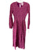 Banjanan Size XS Pink, Purple & Brown Cotton Abstract Print Long Sleeve Dress Pink, Purple & Brown / XS